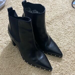 Charles David dodger black ankles boots booties studded size 6.5 gently worn
